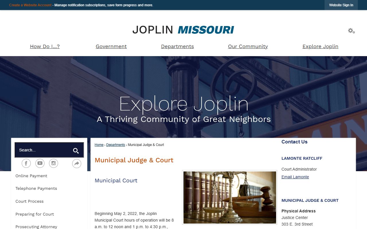 joplin municipal court traffic ticket records