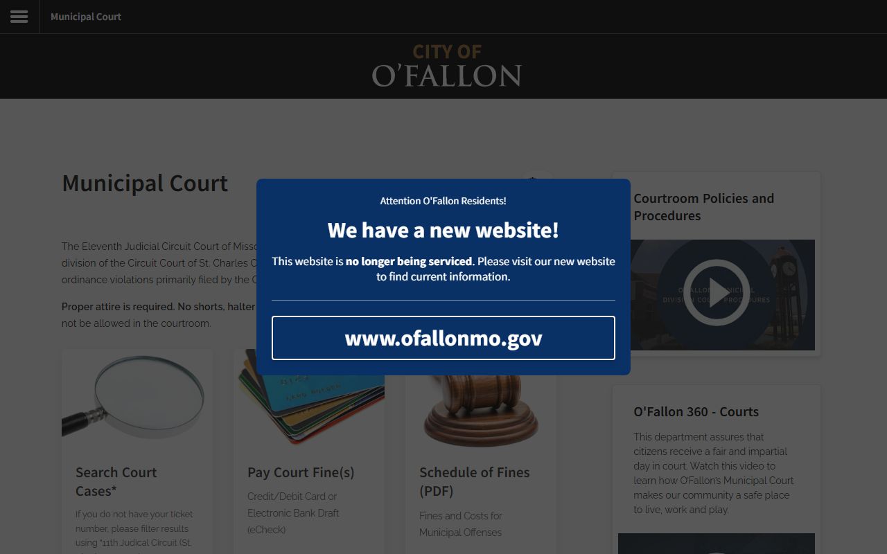 o'fallon municipal court traffic ticket records