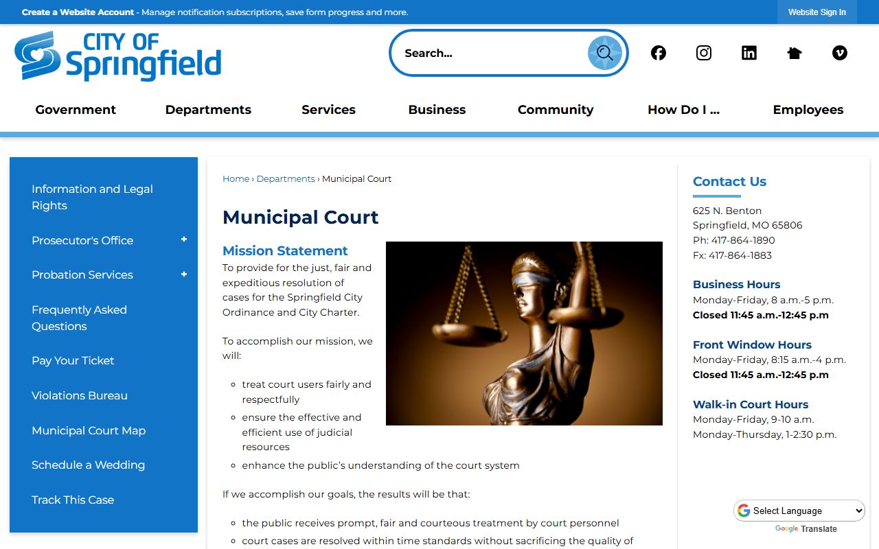 springfield missouri municipal court traffic ticket records