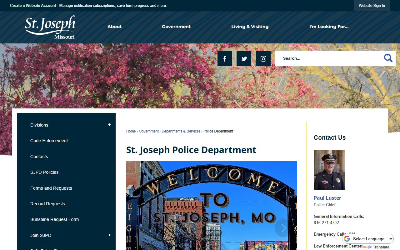 st joseph missouri police department traffic ticket records