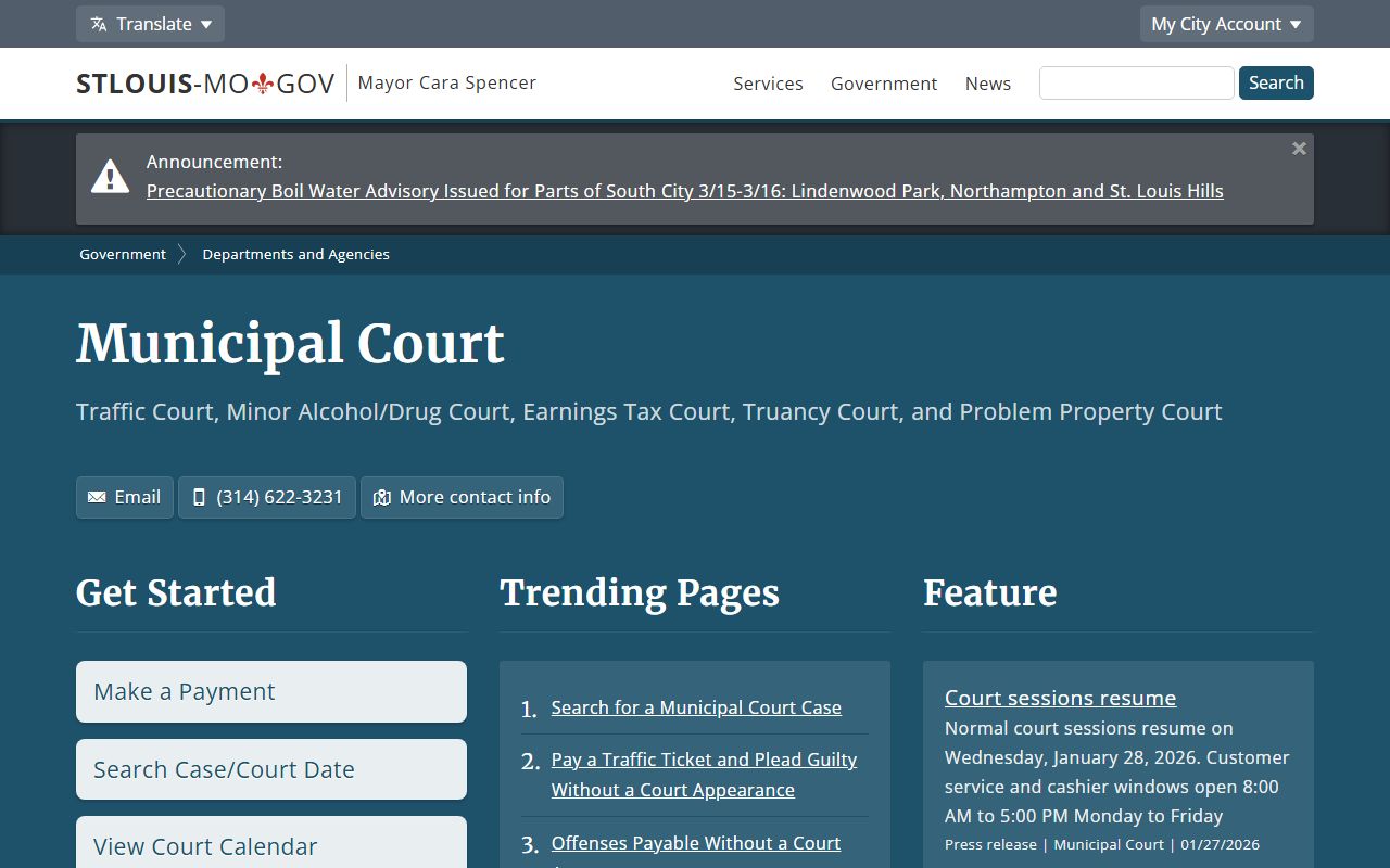 st louis municipal court traffic ticket records