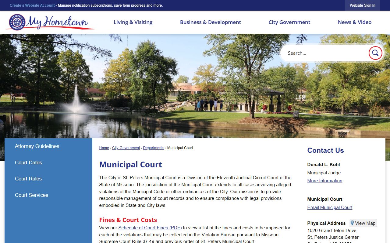 st peters municipal court traffic ticket records