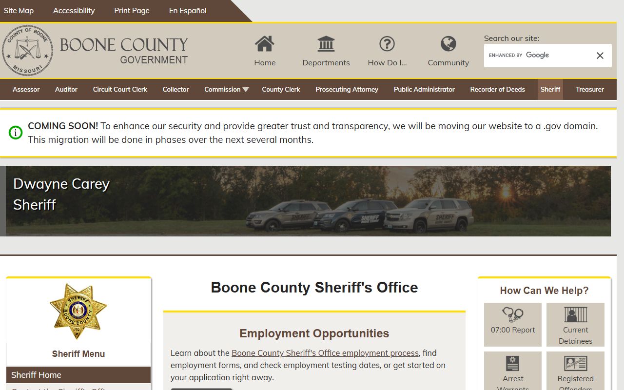 boone county sheriff department traffic ticket records
