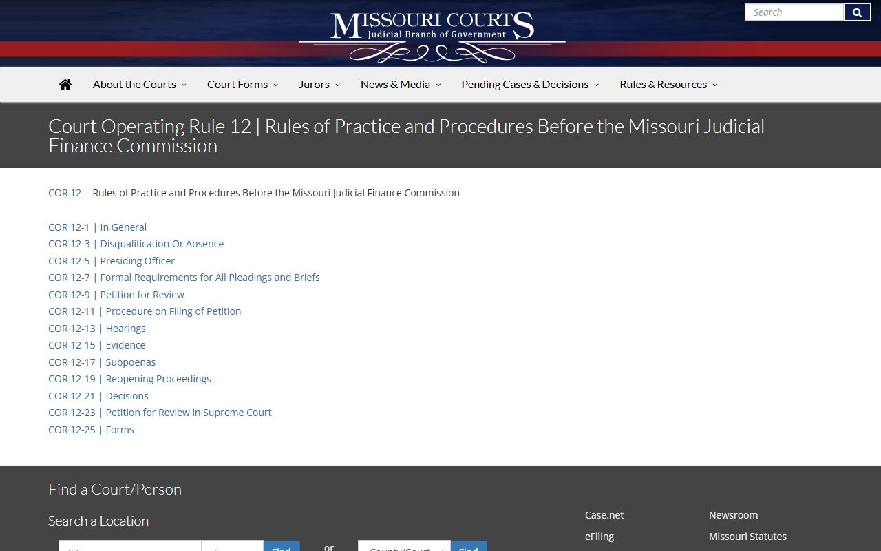 36th Judicial Circuit Court page for Butler County traffic ticket records
