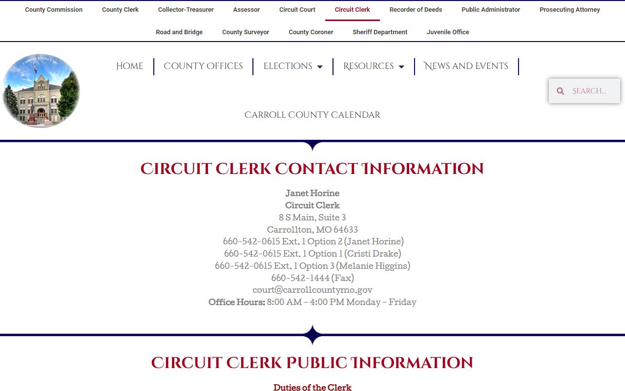 carroll county circuit court traffic ticket records