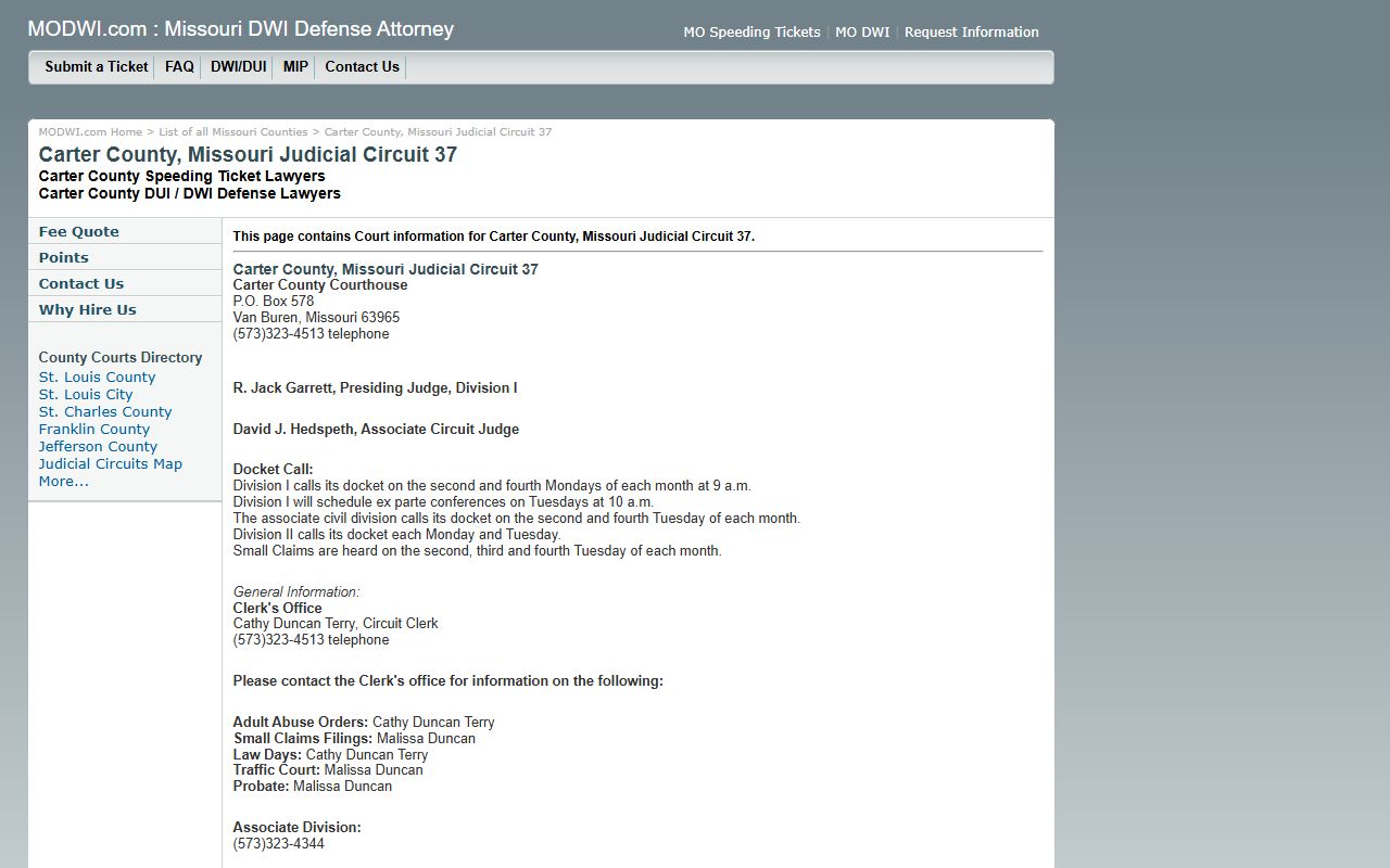 carter county circuit court traffic ticket records