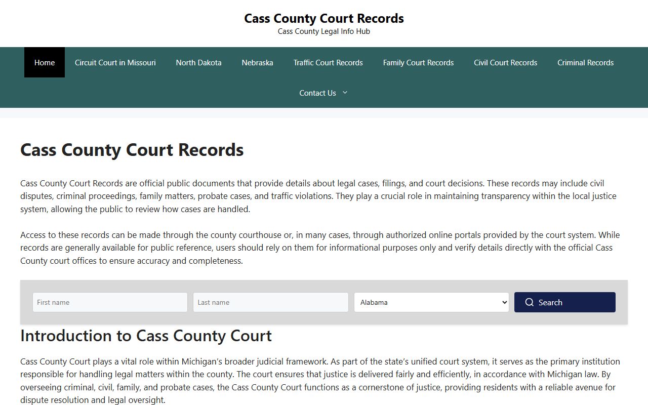 cass county circuit court traffic ticket records