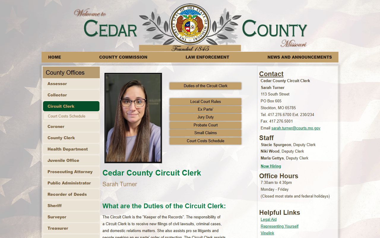 cedar county circuit court traffic ticket records