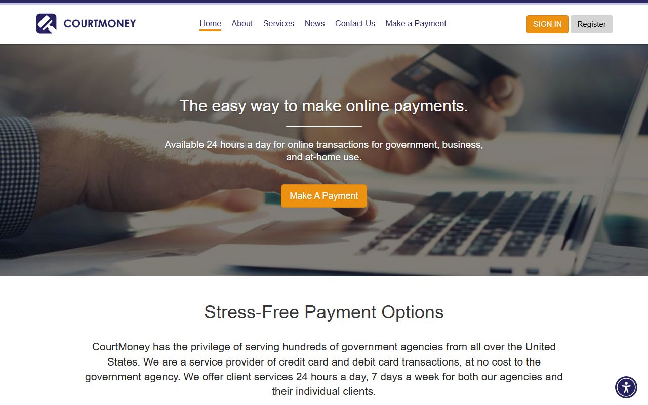 CourtMoney online payment processing system for Missouri traffic ticket records and fines