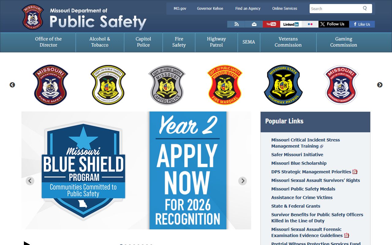 Missouri Department of Public Safety and State Highway Patrol traffic enforcement statewide